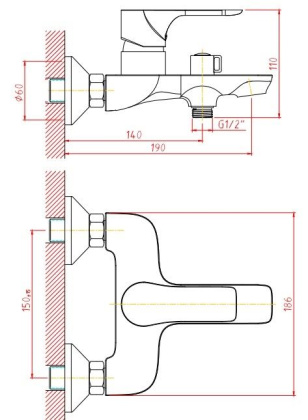 Смеситель для ванны/душа Orange Aristo M19-100w белый