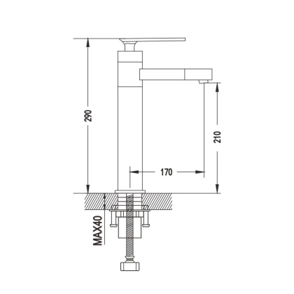 Смеситель для раковины латунь, черный S6611H Смеситель для раковины латунь, черный S6611H