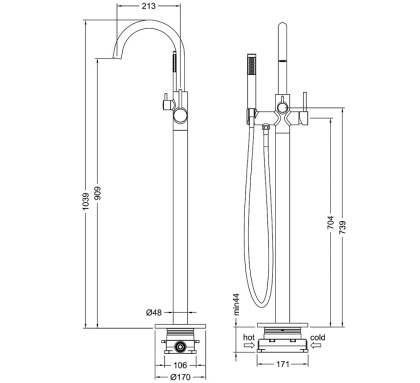 Смеситель Timo Saona 2310/17Y-CR напольный золото матовое Смеситель Timo Saona 2310/17Y-CR напольный золото матовое