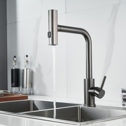 Смеситель для кухни с выдвижной лейкой Shevanik S263 S263T