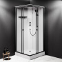 W94C-403-090BT X-Joy Square кабина душевая  90x90,  профиль мат.черный, стекло прозрачное
