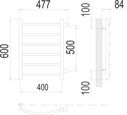 Полотенцесушитель Terminus Классик П6 400х600 бп500 Полотенцесушитель Terminus Классик П6 400х600 бп500