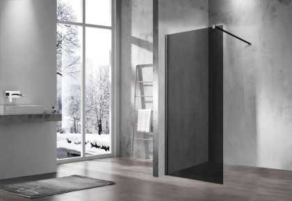 Душевая перегородка Walk-In VSW-1H110CGB, 1100*2000, черный, стекло тонированное