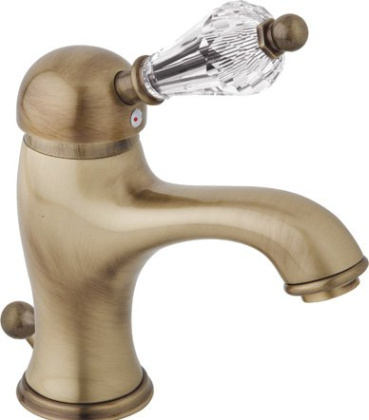 VINTAGE-LSM1-03/24-Sw Смеситель для раковины с донным клапаном Исполнение: Золото 24 карат, Ручки: Swarovski 