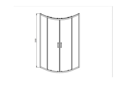AQ ARI RO 09020BL Душевой уголок 1/4 круга, двери раздвижные 900x900x2000, профиль черный, стекло прозрачное AQ ARI RO 09020BL Душевой уголок 1/4 круга, двери раздвижные 900x900x2000, профиль черный, стекло прозрачное
