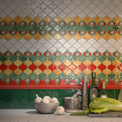 Мозаика 65013 Авейру красный (26см*30см*7мм) (10шт/0,59м2) глянцевый, м2