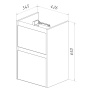 Тумба Lemark COMBI 45см под 1 раковину, подвесная/напольная, 2 ящика, цвет корпуса, фасада: Белый глянец