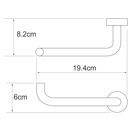 Держатель туалетной бумаги Donau, 19,4х6х8,2, хром, K-9496