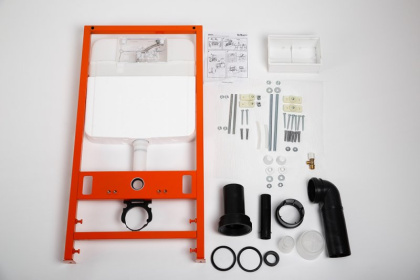 Комплект 2 в 1 Система инсталляции для унитазов BelBagno BB026 с кнопкой смыва BB044NERO