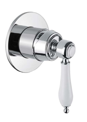 APHRODITE-DIM2-01-Bi Встраиваемый однорычажный смеситель для душа, исполнение хром, ручки белые