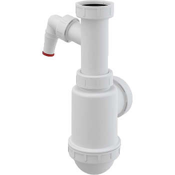 Сифон для мойки с накидной гайкой 6/4" и штуцером