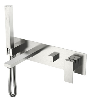Смеситель для ванны встроенный Qubic Brushed Nickel Смеситель для ванны встроенный Qubic Brushed Nickel