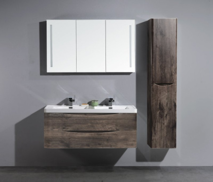 Тумба с раковиной подвесная на две чаши BelBagno ANCONA-N 120 Bianco Lucido, раковина белая Тумба с раковиной подвесная на две чаши BelBagno ANCONA-N 120 Bianco Lucido, раковина белая