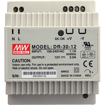 Блок питания 230V AC/12V DC/30W, IP20 Блок питания 230V AC/12V DC/30W, IP20