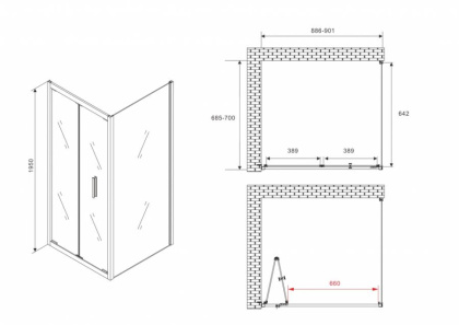 Душевой уголок ABBER Sonnenstrand AG07090B-S70B