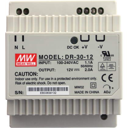 Блок питания 230V AC/12V DC/30W, IP20 Блок питания 230V AC/12V DC/30W, IP20
