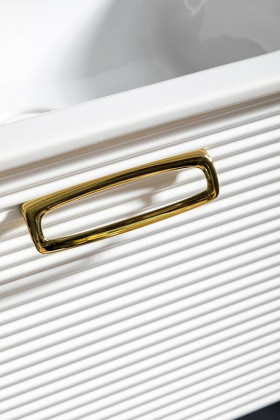 Тумба Linea 80 белая+Золото 842-080-WG Boheme