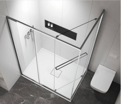 Душевой уголок Tesi VSRW-7TS9012CL, 1200*900, хром, стекло прозрачное