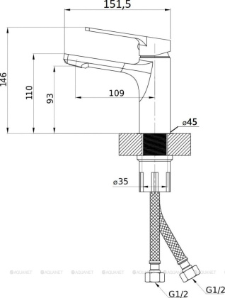 Orange FLAT M12-021cr Смеситель для раковины