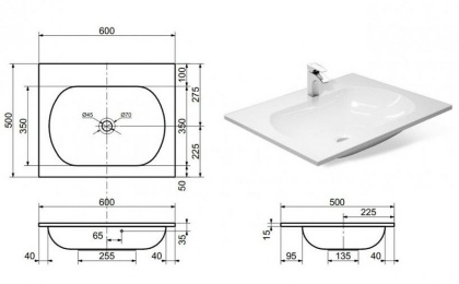 Раковина Эстет Милана 60 ФР-00000786, шт