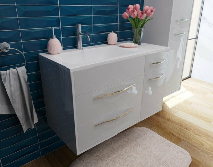 Комплект мебели Barcelona 900х450 левосторонний подвесной 3 ящика 1 дверь (ШхГхВ) 898х446х607