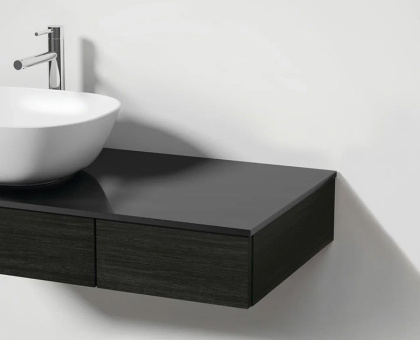 Модуль 120 см под раковину с выдвижным ящиком, левосторонний, черный дуб