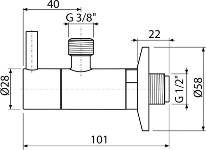 Угловой вентиль с филтром 1/2"х3/8", круглый, белый
