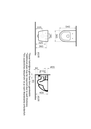 Безободковый подвесной унитаз VitrA Sento, матовый черный