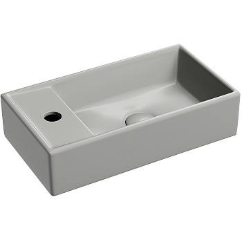 Умывальник подвесной прямоугольный (чаша справа, отверстие под смеситель слева) цвет антрацит матовый Element 407*217*100