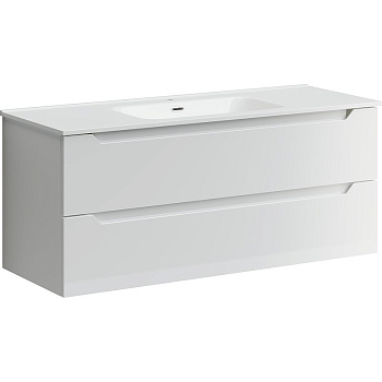 Тумба подвесная SANCOS Norma 2.0 1190х450х500, c двумя ящиками оснащенными доводчиками, белый глянец , арт. NR2.120-1W
