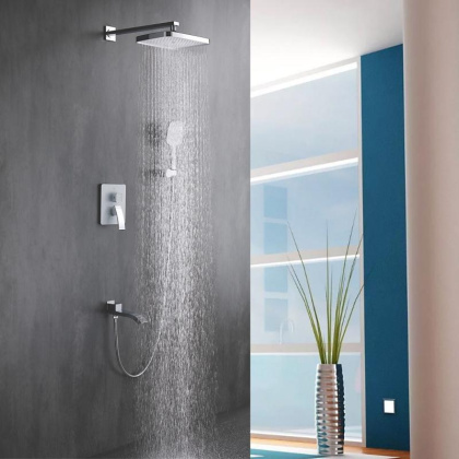 Душевая система встраиваемая Rose R1535F, белый/хром