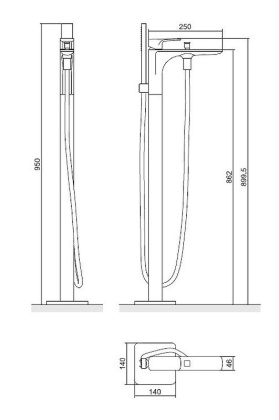 Смеситель для ванны отдельностоящий EXCELLENT Keria AREX.2055CR (хром) Смеситель для ванны отдельностоящий EXCELLENT Keria AREX.2055CR (хром)