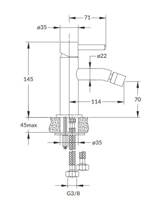 Смеситель для биде OMNIRES Y Y1220CR (хром)