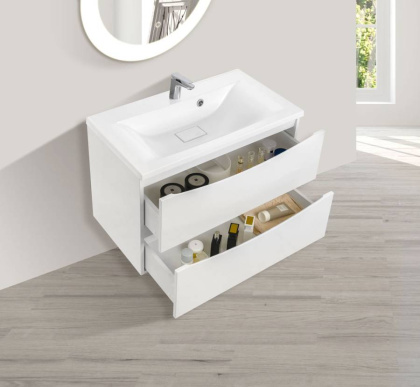 База под раковину Mia 800 подвесная, 2 выкатных ящика soft close, G.White