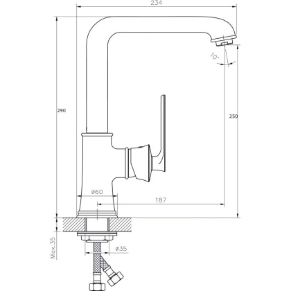 Смеситель для кухонной мойки  RUSH Flores (FLB0835-28)
