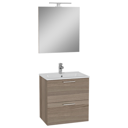 Mia комплект мебели 60 см с ящиками (тумба, раковина, зеркало c подсветкой), кордоба