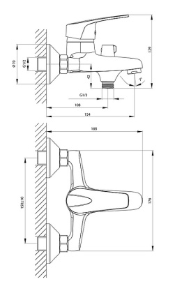 Смеситель Rossinka D40-30 для ванны Смеситель Rossinka D40-30 для ванны