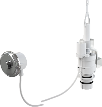 Кнопка пневматического смыва на расстоянии – ручное управление, xром-глянец, монтаж: в стену