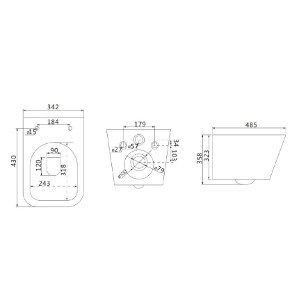 Унитаз Lemark FLOREX подвесной, безободковый с сиденьем микролифт,смыв вихревой Торнадо 3.0, черный матовый