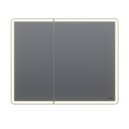 Шкаф зеркальный Lemark ELEMENT 100х80см 2-х дверный, с подсветкой, с розеткой, цвет корпуса: Белый глянец