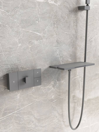 Душевой комплект Futura VSFW-2F11TGM термостатический встраиваемый, 3 режима, вороненая сталь