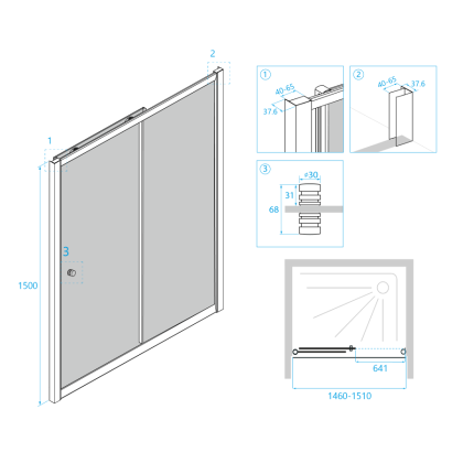 Шторка на ванну RGW Screens SC-42 150x150 04114215-11 профиль Хром стекло прозрачное