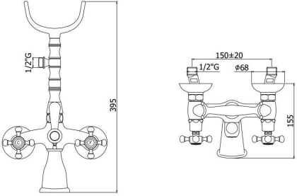 Смеситель для ванны с душем Paffoni Belinda FBLV022CR