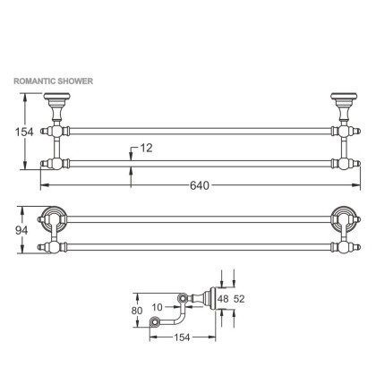 Полотенцедержатель двойной трубчатый, RG1127 Rose, Хром