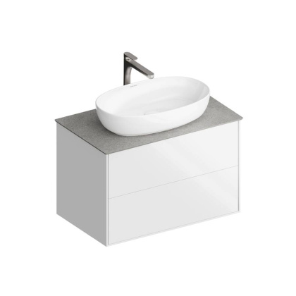 Тумба PLAZA Modern подвесная с ящиками 80, белая глянцевая PLB.M.80.2\WHT