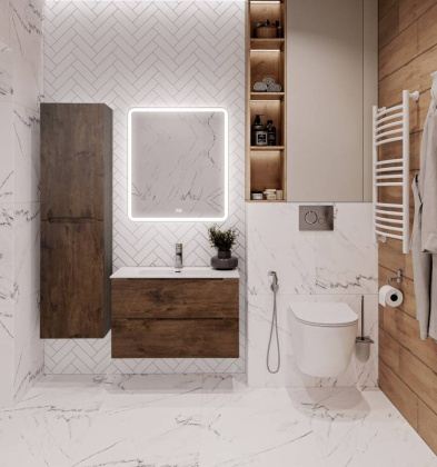 Шкаф подвесной BelBagno ETNA-1500-2A-SC-WO-P-R Rovere Bianco