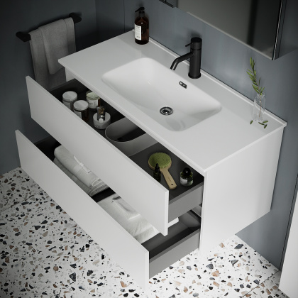 Тумба подвесная SANCOS Urban 790х450х550, c двумя ящиками оснащенными доводчиками, белый глянец , арт. UR80W Тумба подвесная SANCOS Urban 790х450х550, c двумя ящиками оснащенными доводчиками, белый глянец , арт. UR80W