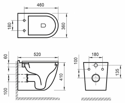 Чаша подвесного унитаза BelBagno SENSO-R BB017CHR