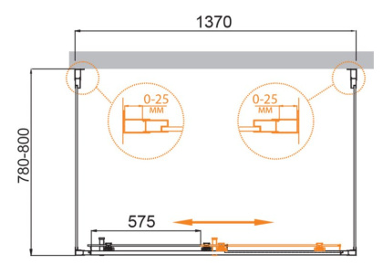 MOLVENO-AH-12-150/90-C-Cr-IV Душевой уголок