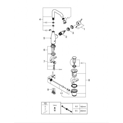 Смеситель для раковины Grohe Essence New 32628001 хром